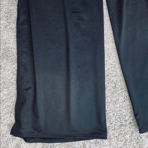 Black Flowy Pants with Slit Legs - Picture 9 of 10